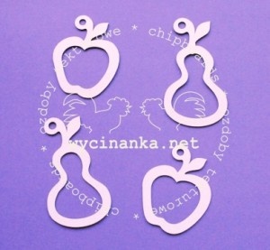 Чипборд від Wycianka - Яблука і груші, 4 шт.