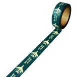 Паперовий скотч на клейовій основі, чорний з текстом, 15м х 10м