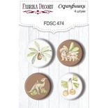 Скрап-фішки набір 4шт. Dinosauria 474, ТМ Фабрика Декору