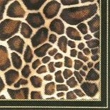 Серветка для декупажу "Тваринний принт (жираф)", колір фону: чорний, розмір: 33x33 см