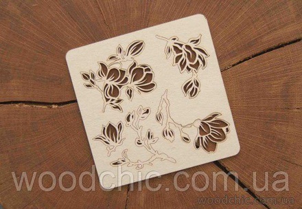 Чипборд Набір Магнолія 2 від WOODchic, 9.5x9.5