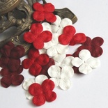 Гортензія, мікс кольорів: червоний і білий, 2,5см, 20 шт.