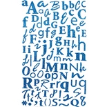 Наліпки — Alphabet Glitter Stickers - Turquoise, 170 шт.