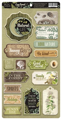 Чипборд для скрапбукінгу від Scrapmir - Cozy Forest (англ.), 18 шт.