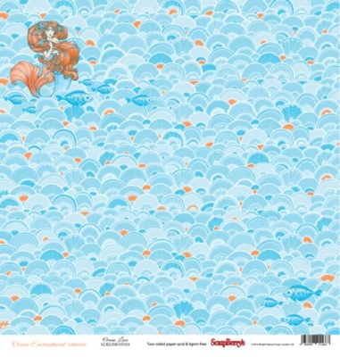 Бумага для скрапбукинга от ScrapBerry's - Сказки моря - Чары русалки, двусторонняя, 30,5x30,5 см