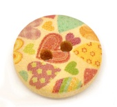 Деревʼяна ґудзик Heart B12754, діаметр 15 мм, 1 шт.