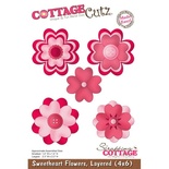 Ніж для вирубки CottageCutz - Sweetheart Flowers, LayeRed, 10x15см