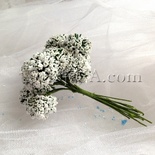 Веточки декоративные с соцветиями-шариками, цвет белый, пучок из 12 штук