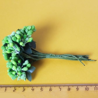 Веточки с ягодками, цвет зеленый, 12 штук