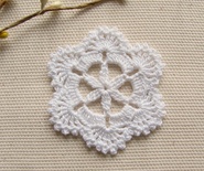 Уютный декор от LESHCHENKO-Вязаный круглый  ажурный мотив "Winter" ,  6см, 1ш