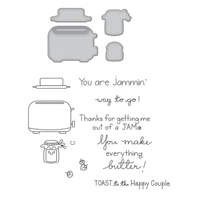 Ніж для вирубки + штампи від Spellbinders - Toast with Jam 'n Bread Stamp and Die Die