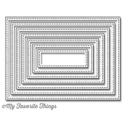 Ніж для вирубки My Favorite Things - Die-namics Stitched Rectangle STAX, 7 шт.