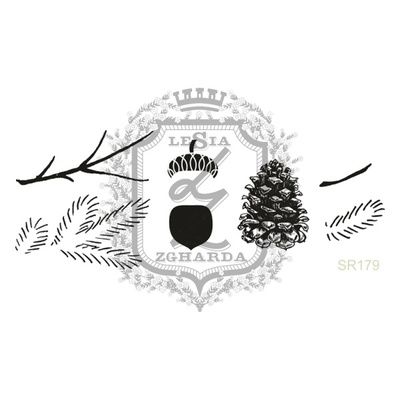 Акриловый штамп Lesia Zgharda SR179 Веточки, шишки, желуди, набор из 7 штампов