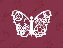 Чипборд від Вензелик - Метелик Стімпанк, розмір: 43x63 мм
