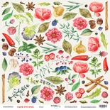 Аркуш двостороннього паперу для скрапбукінгу від Scrapmir - Декор - Sugar and Spice, 20x20cм