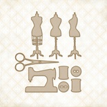 Чипборд Blue Fern Studios - Miss Tailor Set