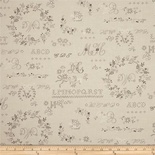 Ткань 100% хлопок - Узоры с вензелями на бело-кремовом, 45х55 см