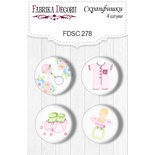 Набор скрапфишек ТМ Фабрика Декора из 4 шт № 278, Puffy Fluffy Girl