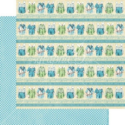 Лист скрапбумаги Graphic 45 - Precious Memories - Puppy Dogs Tails, двусторонняя, 30х30 см.