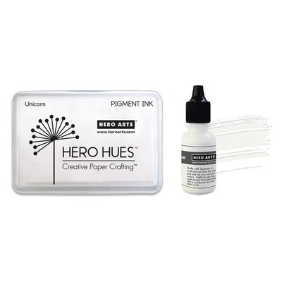 Пігментне чорнило Hero Arts - Pigment Ink - Unicorn, білий колір, з заправкою
