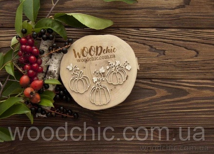 Чипборд набір гарбузів від WOODchic, 5x5см