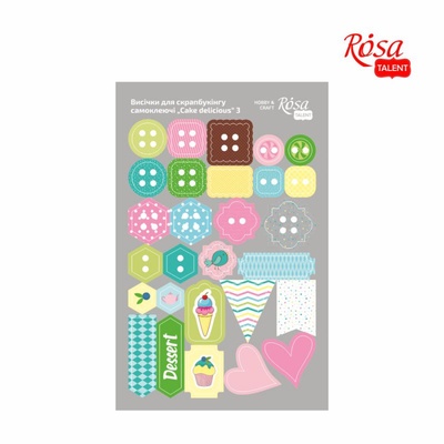 Висічки для скрапбукінгу від ROSA TALENT - Cake delicious 3, картон, 12,8 x20см