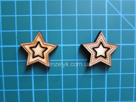 Деревʼяна прикраса від Вензелик - Зорочки маленькі, фанера товщиною4 мм
