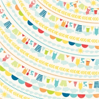 Аркуш двостороннього паперу для скрапбукінгу від Echo Park - Clothes Line Paper, 30x30см