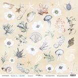 Аркуш одностороннього паперу для скрапбукінгу від Scrapmir - Елементи - Nautical Graphic, 30x30cм