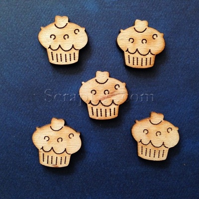 Деревʼяна фігурка WOOD-016 - Тістечко, 1 штука