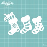 Чипборд від Вензелик - Шкарпетки з подарунками, розмір: 95x54 мм