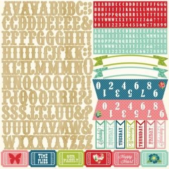 Наліпки - Алфавіт від Echo Park - Beautiful Life Collection - 12x12 Cardstock Stickers - Alphabet, 30x30