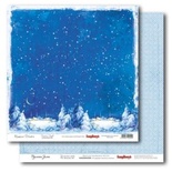 Лист бумаги для скрапбукинга  от ScrapBerry's - Русская зима - Зимняя ночь
