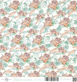 Аркуш скрап-паперу ScrapEgo - Лотоси, Крихітка-синочок, 30,5x30,5см