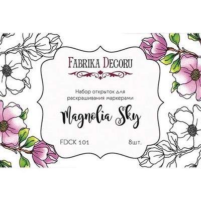 Набір листівок для розмальовування маркерами Magnolia sky, ТМ Фабрика Декору