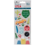 Наліпки від Paper House - Discover USA Puffy Puffy Stickers, 7,6x16,5см, 16 шт