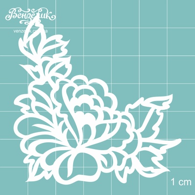 Чипборд від Вензелик - квітка 05, розмір: 60x62 мм