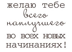 Акриловый штамп Text Stamp TRU021 Желаю тебе, размер 4,3 * 3,3 см