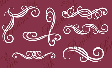 Чипборд від Вензелик - Набір вензлів 03, розмір: 90x180 мм