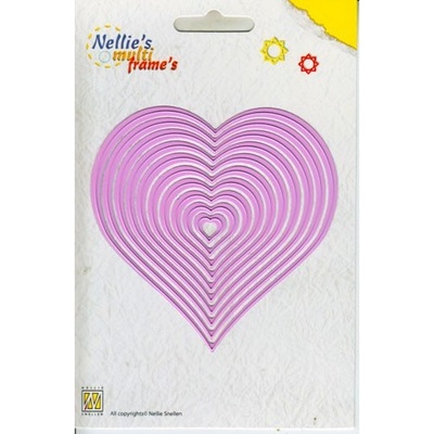 Набор лезвий Nellie Snellen - Multi Frame Die - Nested Heart, 10 штук