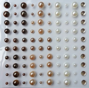 Половинки перлин на клейовій основі "Капучино", 100 шт.