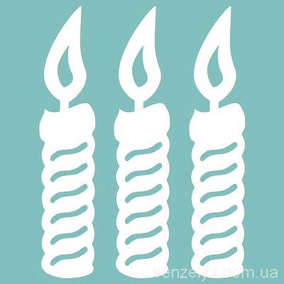 Чипборд від Вензелик - Три свічки, розмір: 10x49 мм