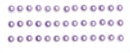 Клейові половинки перлин від ScrapBerryʼs "Бузкові", 6 мм, 39 шт.