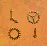 Набор металлических украшений "Шестеренки и стрелки",  Золото, 15-22мм, 4 шт.