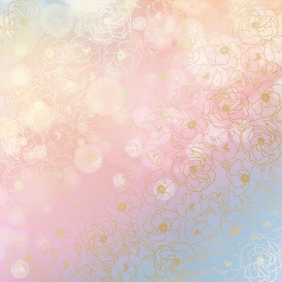 Лист односторонней бумаги с фольгированием Golden Pion Bokeh Effect, ТМ Фабрика Декора