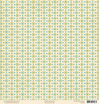 Лист двусторонней скрапбумаги от October Afternoon - “Daydream” Collection - Freshly Mown Lawn, 30х30