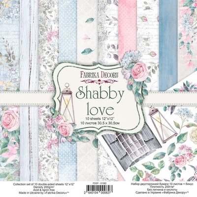Набір скрап-паперу Shabby love 30,5x30,5см, ТМ Фабрика Декору