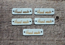 Дерев’яні бірочки Hand Made, прямокутні, 30x10 мм, 5шт.