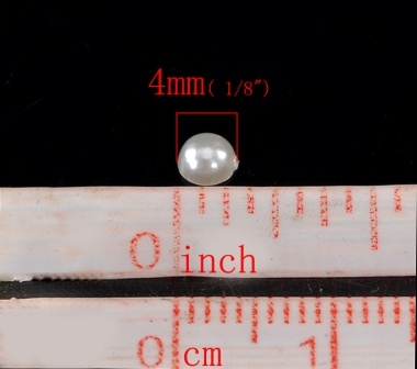 Напівперлинки, 4 мм, колір молочний, 10 шт.