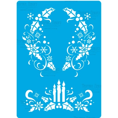 Трафарет Фабрика Декору, 20см Х15см, FDTR199, Різдвяний вінок